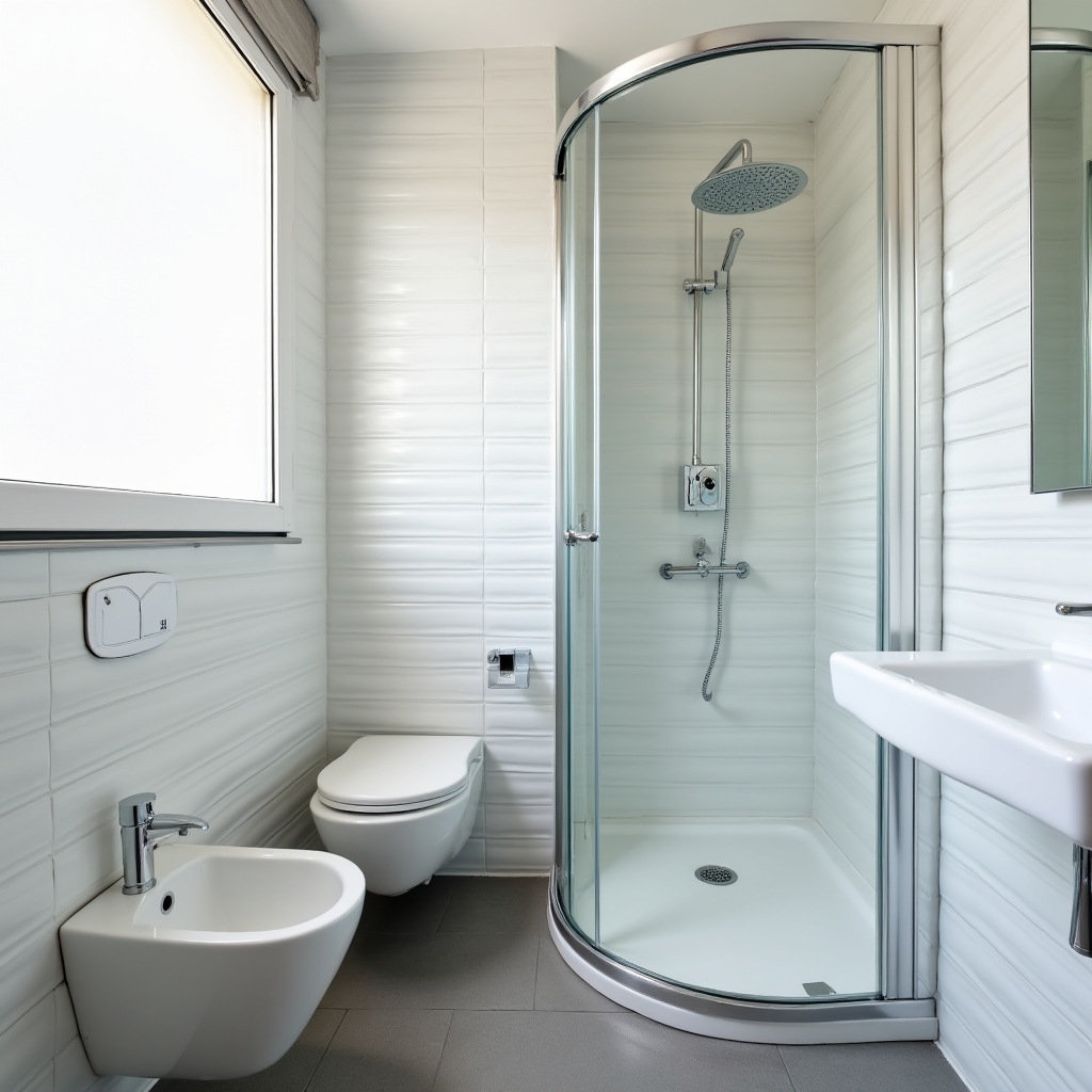 Bagno ristrutturato con nuovi impianti idraulici a Napoli